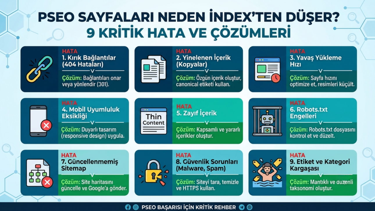 PSEO Sayfaları Neden index'ten Düşer