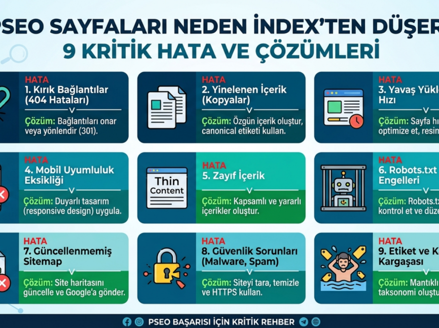 PSEO Sayfaları Neden index'ten Düşer