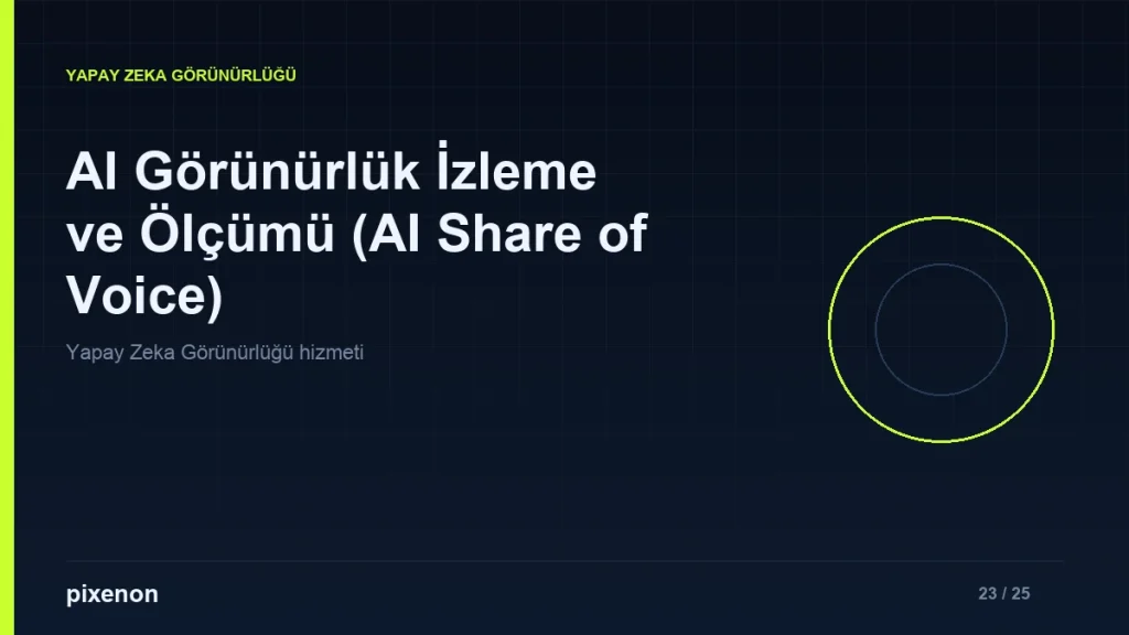 AI Görünürlük İzleme ve Ölçümü - Pixenon