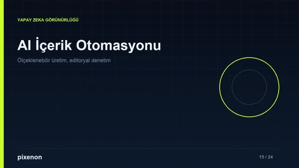 Yapay Zeka İçerik Otomasyonu - Pixenon